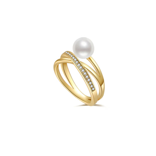 Silver 925 Pearl, Cubic Zirconia Ring R560312953